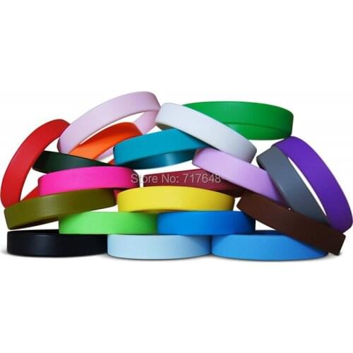 100pcs Blank Plain Multi-Color wristband silicone bracelets free shipping by epacket A