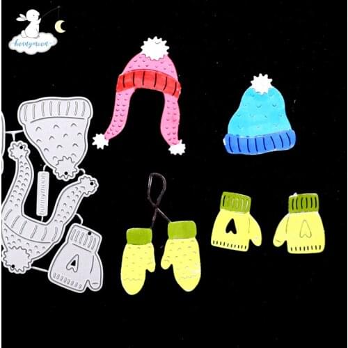 Bunnymoon 2020 Woolen gloves and hats Metal Cutting Dies For Scrapbooking DIY Cards Stencil Paper Craft Handmade Album