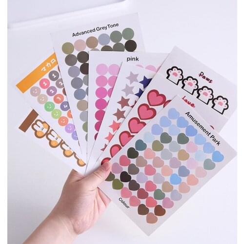 2021 Simple sticker sealing sticker dot tape student hand account creative DIY decoration basic material sticker stickers cute