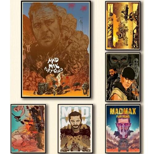 36 Designs Mad Max Whitepaper Poster Home Decal Art Painting Funny Wall Sticker for Coffee House Bar