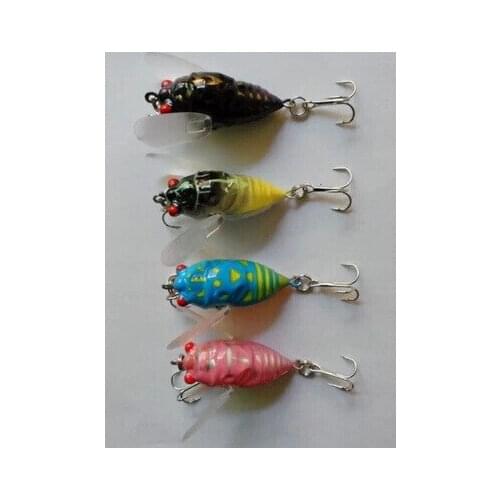 4 pcs 4-color single loaded cicada insect bait lures universal bait lures bait