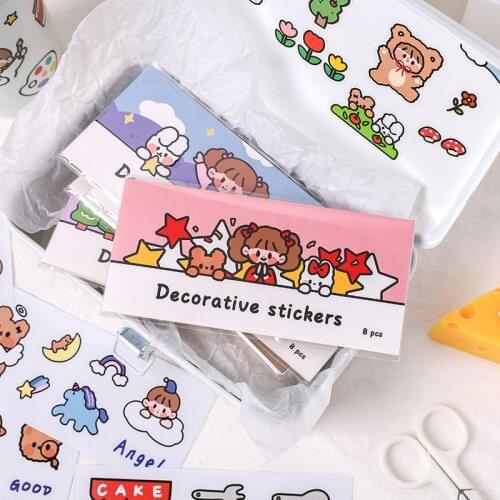 6packs/LOT soft and happy life series Creative deceration DIY pvc sticker