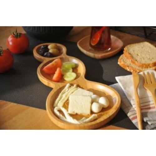 Bambum B2499 Arangini-3 Part Snack Plate, Brown