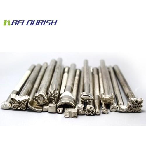 Free Shipping 16pcs Alloy Leather Craft Stamps Set Leather Working Saddle Making Carving Tools Set DIY High Quality
