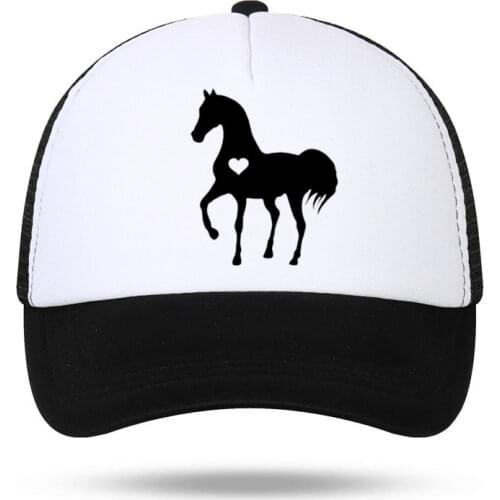 Heart horse Funny Print Baseball Caps for Men Women Unisex for horse lover Caps Parent-child Hats Mesh Visor Outdoor Sun Hat