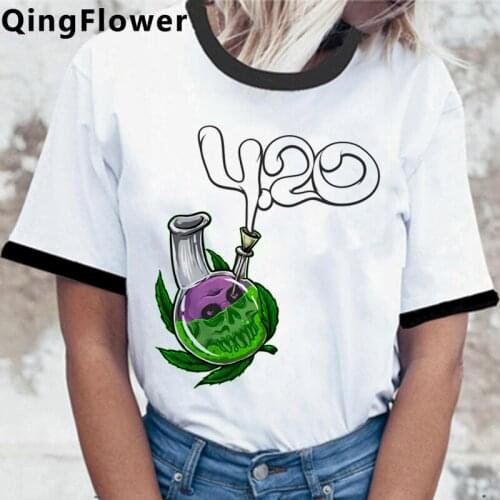 Bong Weed tshirt t-shirt female grunge tumblr japanese kawaii plus size t shirt t-shirt white t shirt couple clothes