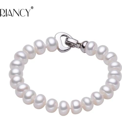 Fashion white Natural Freshwater Pearl Bracelet for Women wedding Jewelry All-match Classic