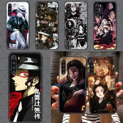 Demon Slayer Kibutsuji Muzan Phone case For Xiaomi Redmi Note 7 7A 8 8T 9 9A 9S 10 K30 Pro Ultra black soft prime silicone coque