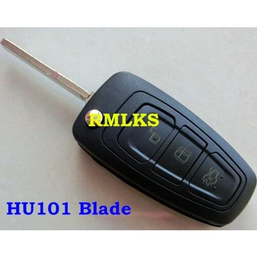 RMLKS 3 Buttons flip folding Remote Key Shell Fit For Focus Fiesta Mondeo key case With Uncut Blade