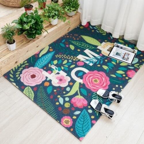 Printed Floral Home Doormat Living Room Mat Kitchen Mat Bath Mat Entrance Door Mat Carpet Custom Size Mat Carpet Anti-slip Mat