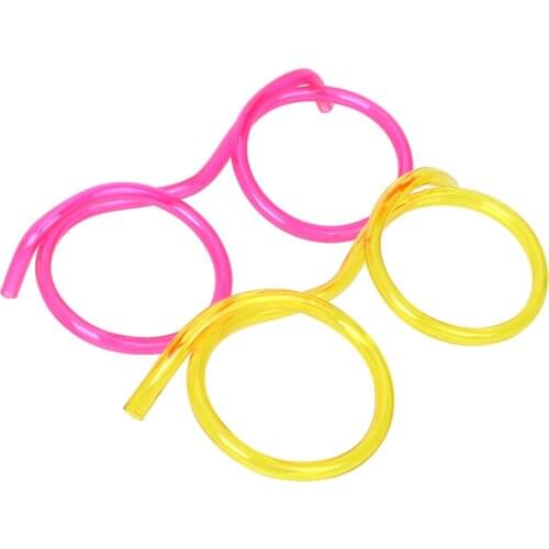 Flexible Drinking Tube Soft Glasses Straw Kids Party Accessories Random Color Birthday Party Supplies Plastic Drinking Straws
