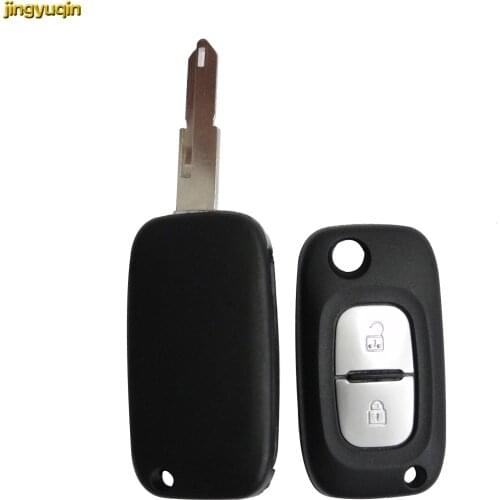 Jingyuqin 2 Buttons Remote Flip Folding Car Key Shell for Renault Car Key Case Cover Car-styling