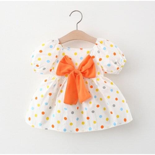 Summer Newborn Baby Girl Clothes Big Bow Dot Dress for Toddler Girls Baby Clothing 1st Birthday Infant Dresses 0-2y Vestidos