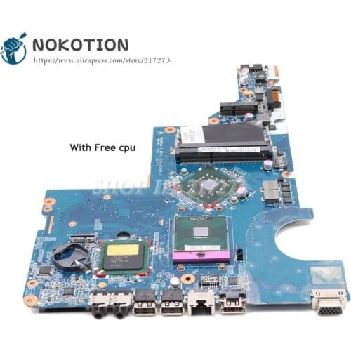 NOKOTION For HP G42 G62 CQ42 CQ62 Laptop Motherboard GL40 DDR3 Free CPU 605140-001 DA0AX3MB6C1 Main Board