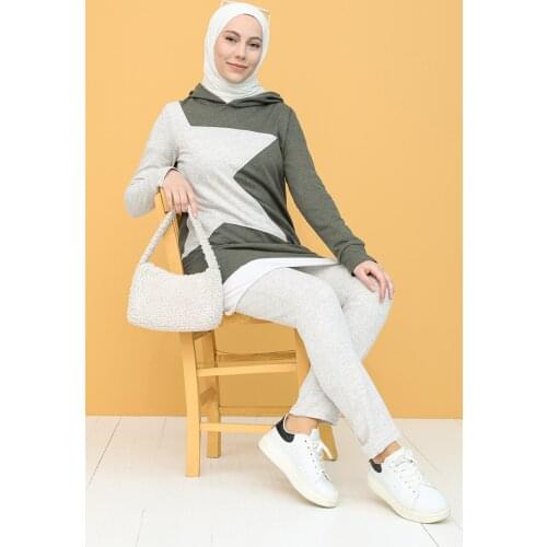 Minahill Hooded Garnili Tracksuit Suit 3261-04 Khaki Beige 3261-04