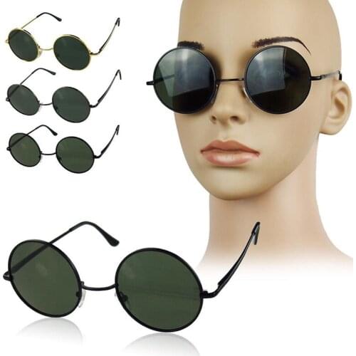 Fashion Mens Round Prince Mirror Retro Sunglasses Metal Size Frame Sunglasses Men and Women Glass Eyeglasses Student Gifts