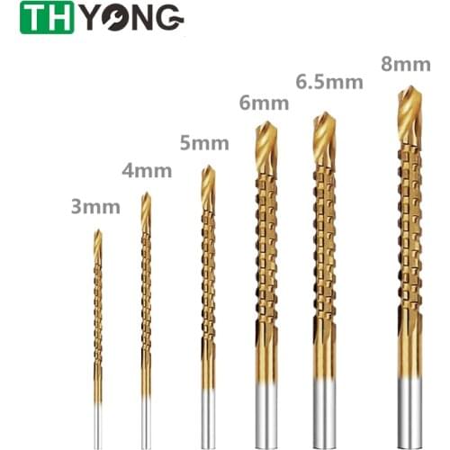 6pcs HSS Titanium Coated Carbide Tip Drill Bit Saw Set Plastic Metal Wood Drilling Hole Grooving Carpenter Woodworking Tools