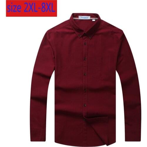 New High Quality Fashionable Men Bottomed 100% Cotton Shirt Autumn Winter Loose Smart Casual Shirts Oxford Plus Size 2XL-7XL 8XL
