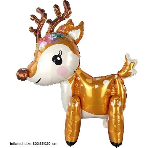 New 3D Cute Deer Helium Foil balloons Cartoon Elk Animal Balloon Baby Shower Birthday Wedding Party Decoration Supplies