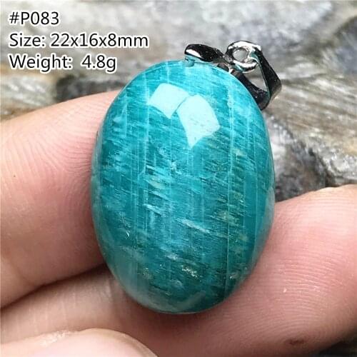 Top Natural Amazonite Crystal Pendant Jewelry For Woman Man Lucky Wealth Gift Silver 22x16x8mm Beads Mozambique Oval Stone AAAAA