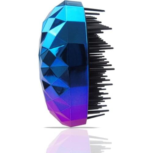 Portable Comb Anti-static Hair Brush Handle Detangling Comb Shower Electroplate Massage Comb Salon Hair Styling Tool