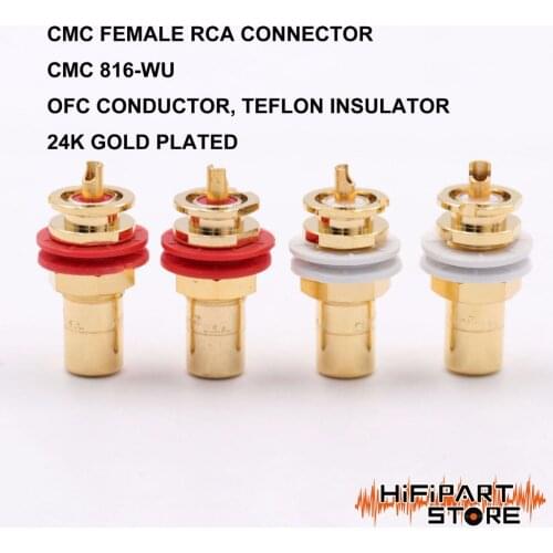 CMC 816-WU Gold Plated Female RCA Jack Socket Connector for Hifi AMP CD Player Audio Video TV DIY Panel Mount GD-PARTS