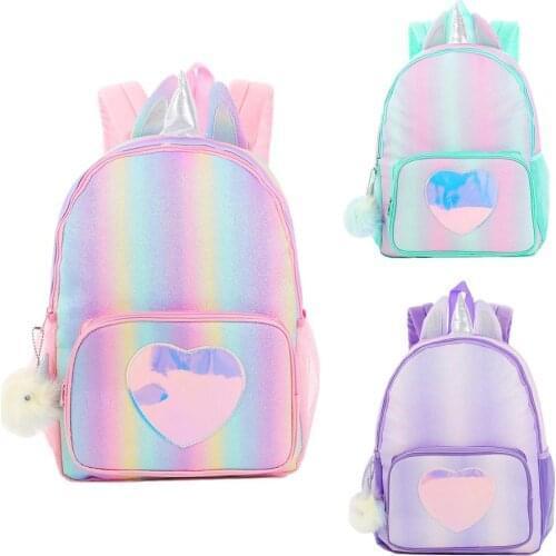 Girls Boys Unicorn Backpack Lunch Bag Chest Bag Children Laser Picnic Storage Bags Student Schoolbags Shoulders Backpacks Gifts