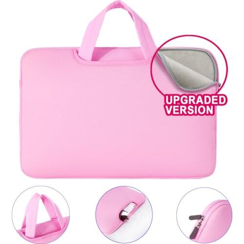 Rainyear Laptop Bag Handbag Protective Sleeve Case Thicken Notebook Carry Bags 11 13 14 15 15.6 inch For Macbook ASUS Acer Pink