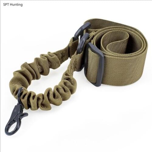 Tactical Single Point Bungee Rifle Gun Sling Nylon Adjustable Shoulder Belt Strap Hunting Accessorie