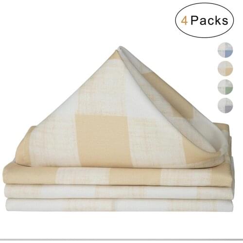 VCVCOO 4pcs Washable Reusable Polyester Napkins Restaurant Dinner 43cm Square Cloth Table Serviette Handkerchief Party Wedding