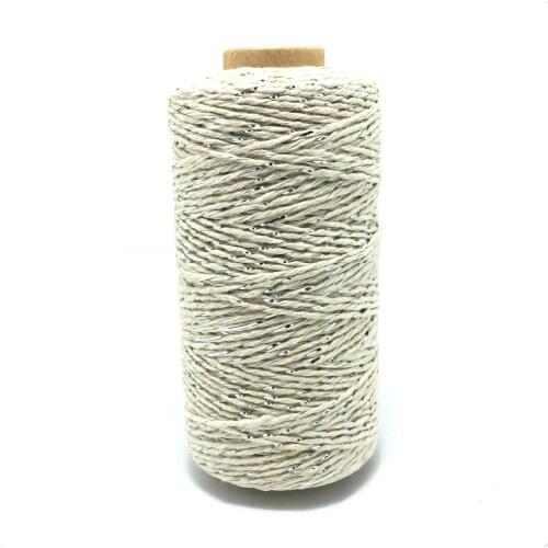 Silver and milk white 100yard/spool colorful Cotton Bakers Twine cake&cookie packaging twisted cotton rope for Gift Packing Rope