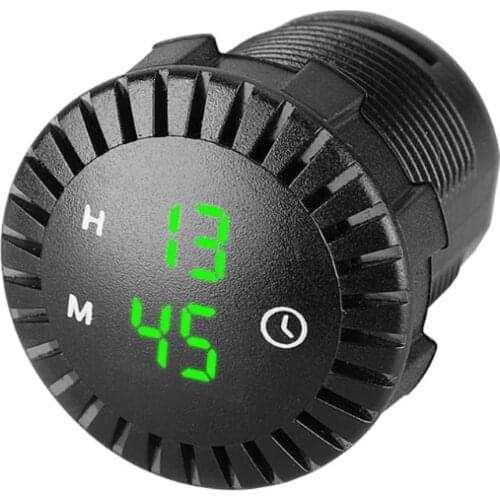 Waterproof 12V/24V Automotive Car Boat Truck Motorcycle 24hours Touch Digital Clock LED Display Car Panel Electronic Clock
