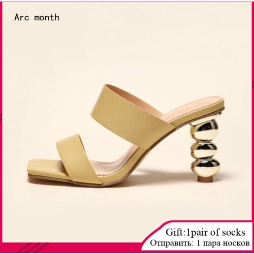2021 Summer New High Heels Sandals Feminine Sense Square Toe Fashion Gourd Stiletto High Heels Womens Shoes