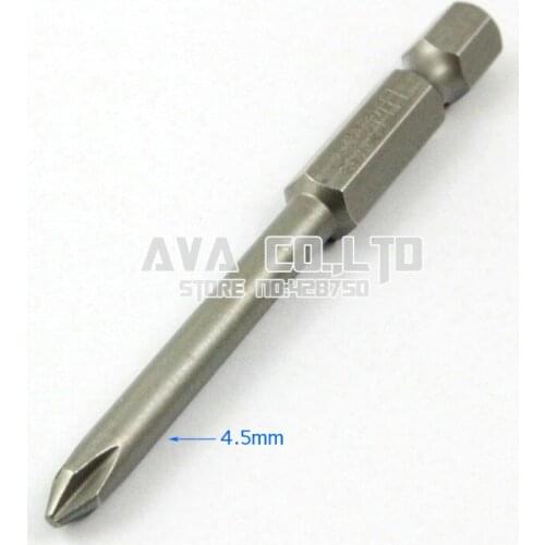 10 Pieces Magnetic Phillips Screwdriver Bit S2 Steel 1/4" Hex Shank 65mm Long 4.5mm Diameter PH1 (65mm x 4.5mm x PH1)