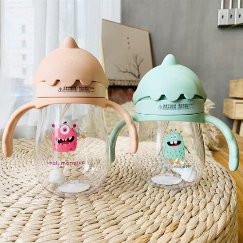 260ml Cartoon Cute Travel Portable Drink Water Straw Bottle Handle Cup for Baby Kids Children Boy Girl Creative Gift Wholesale