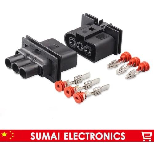 3 Pin/way 6.3mm Male&female car connector,Electronic fan plug, radiator plug, electrical connector for VW,Audi