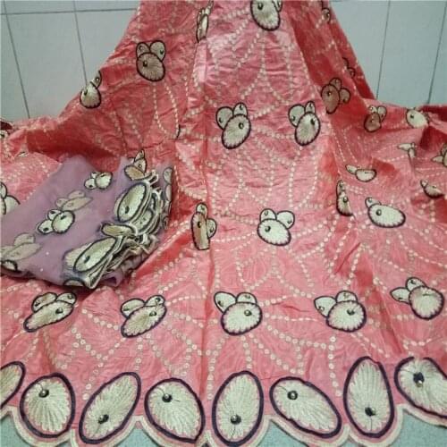 African Lace Fabric Bazin Riche Fabric 2020 New Design Embroidered Bazin Riche With Tulle Lace African Lace fabric dress kc19-53