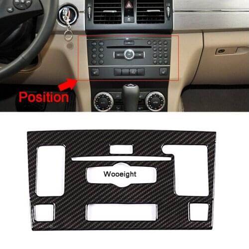 Wooeight Car ABS Carbon Fiber Style Center Console CD Frame Trim Decoration Sticker Fit for Mercedes Benz GLK 2010 2011 2012