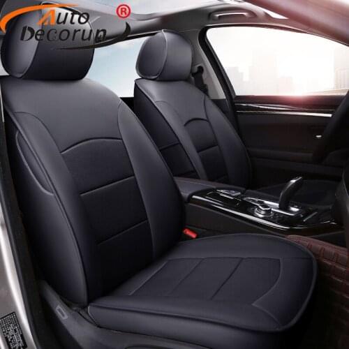 AutoDecorun Perforated Leather Seat Covers for Toyota Fortuner 2013 2014 2015-2018 Seat Cushion Sets Cowhide 7 Seats Protectors