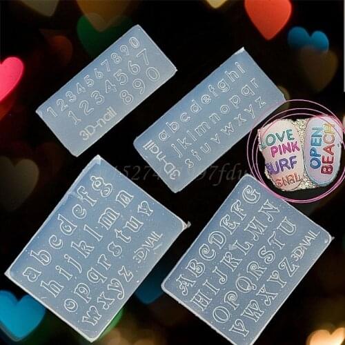 Numbers Letters Pendant Resin Silicone Mold Jewelry Making Tools Nail Art Crafts