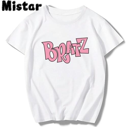 BRATZ angel women t shirt new summer print pink letter t shirt short sleeve casual white tops tshirt graphic tees women clothing
