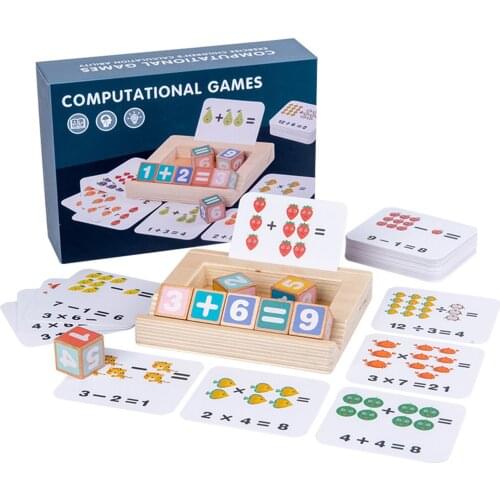 Matching Number Game Kids Wooden Math Learning Toy With Wood Blocks And Learning Cards For Kids Age 3 And Up Toddler Preschool