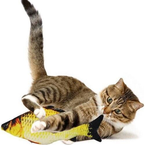 20CM Pet Soft Plush 3D Fish Shape Simulation Fish Cat Toy Interactive Gifts Fish Catnip Toys Stuffed Playing Toy For Pet