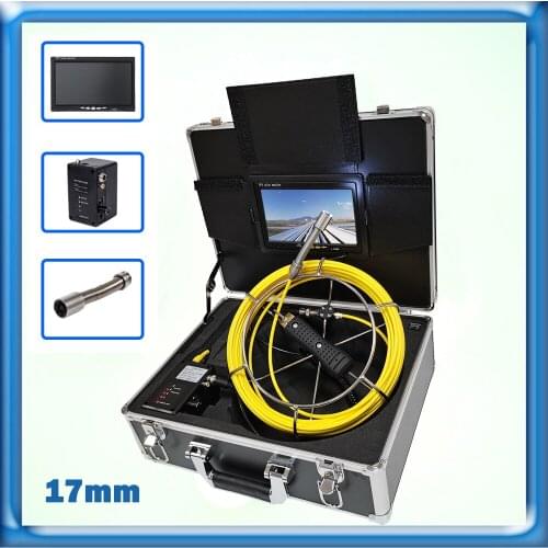 7inch Screen 720P Waterproof Endoscope Camera 20M/30M/40M/50M Hard Cable 17mm Lens Industrial Pipeline Sewer Inspection System