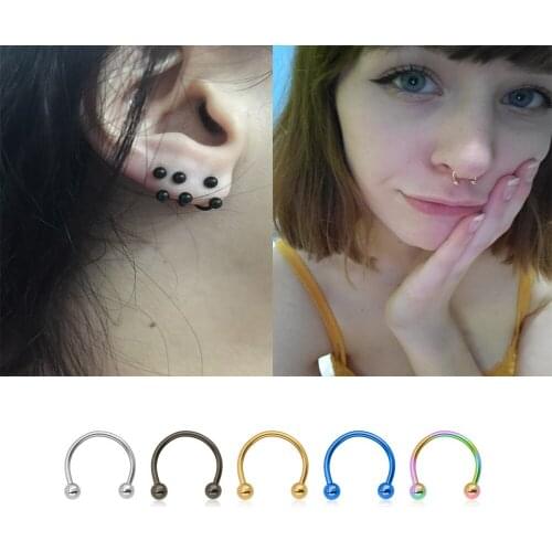 Fashion Circular Horseshoe Ring Nose Hoops Ring And Septum Rings Tragus Piercing Body Jewelr Women Men Suitable