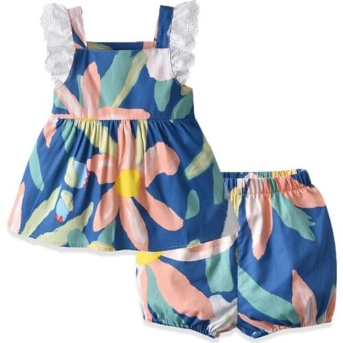 Newborn Girls Summer Spring Clothes Set Lace Tutu Tops+Pants 2Pcs 0-18 Months Summer 2021 New Style Clothing Suit Outfits Girls