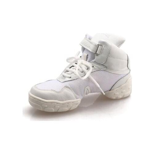 Leather Modern Men Shoes White Four Square Fitness Dance Shoes Jazz Shoes Man Sports Sneaker Children Dance Shoes Sneaker