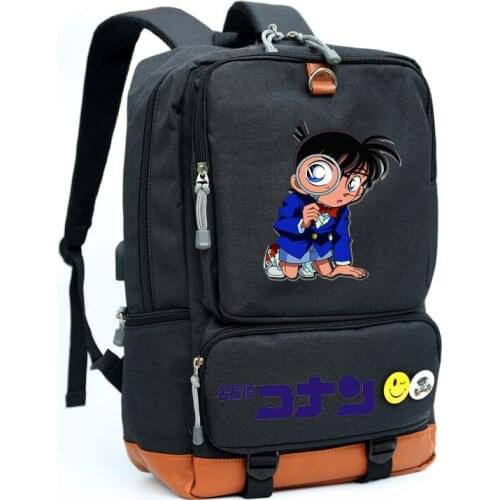 Detective Conan Cute Cartoon Character Multifunctional Backpack Roomy Fashion School Bookbag Casual Travel Unisex Bags Men Women