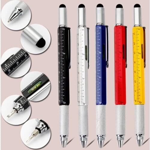 Multifunctional Pen Ballpoint Pen Screwdriver Level Construction Capacitive Touch Screen Ruler Work Functional Sign Tool Pen