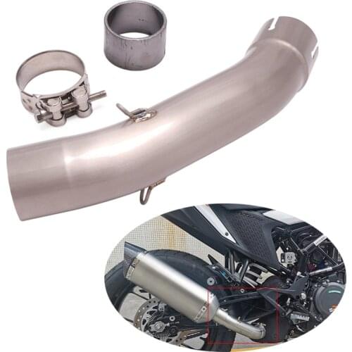 Titanium Alloy Mid Link Pipe Modified Motorcycle 51mm Exhaust Muffler Pipe Reserve Catalyst for Duke 250 390 RC390 2021